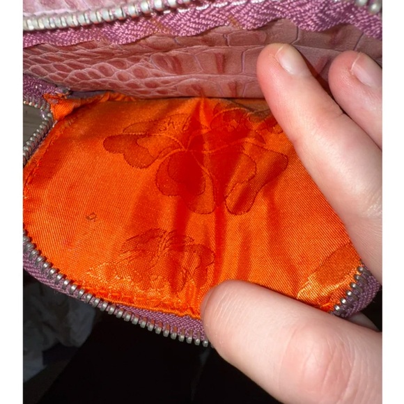 Sharif Studios Purple Crocodile Embossed Shoulder Bag with Panther Emblem - Picture 7 of 12